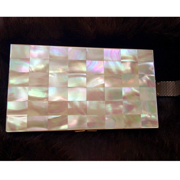 Vintage Mother Of Pearl Mid-Century Box Clutch - Picture 4 of 10